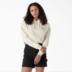 Dickies Cropped Women's Cream Hoodie